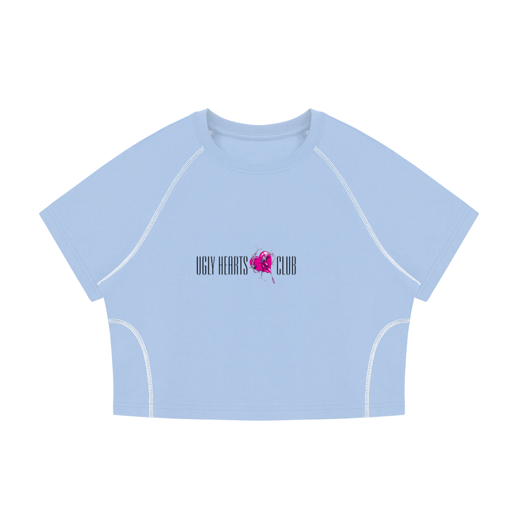 Thorny Heart Contrast stitch crop Tee