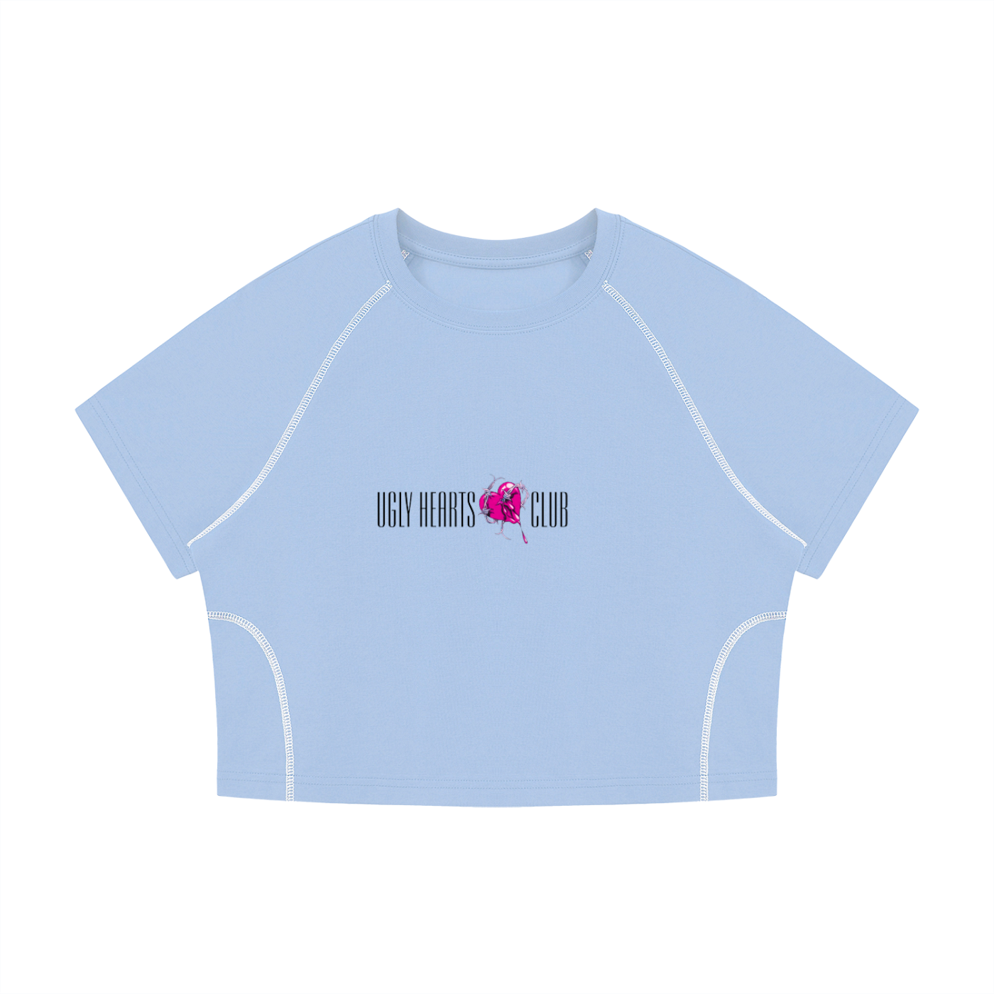 Thorny Heart Contrast stitch crop Tee